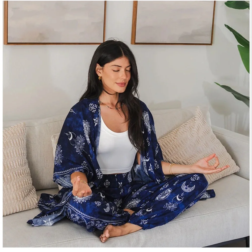 Lotus & Luna Nightfall Blue Lotus Moon Lounge Set
